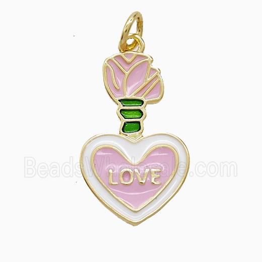 Enamel Copper Pendant, Gold Plated