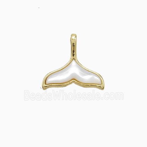 Copper Pendant Pave Shell Bead, Gold Plated
