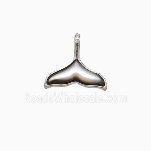 Copper Pendant Pave Shell Bead, Gold Plated