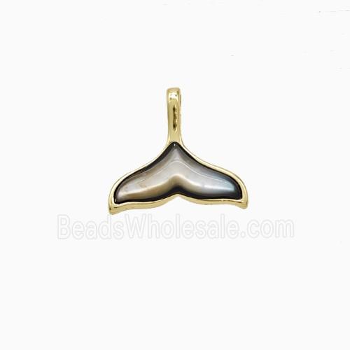 Copper Pendant Pave Shell Bead, Gold Plated