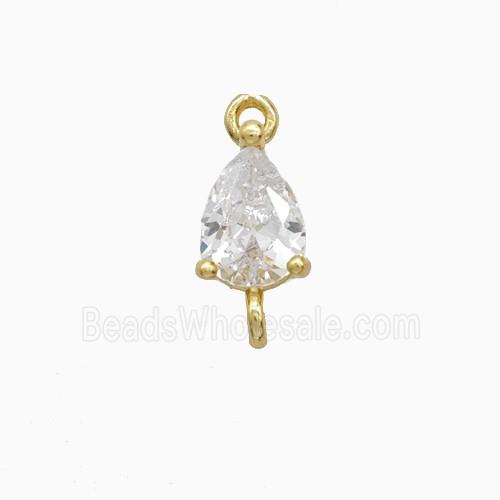 Copper Pendant Pave Zircon, Gold Plated