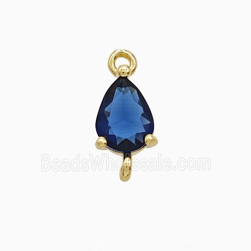 Copper Pendant Pave Zircon, Gold Plated