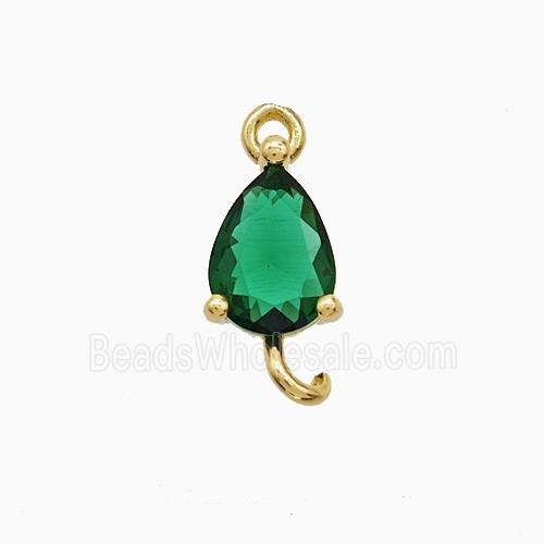 Copper Pendant Pave Zircon, Gold Plated