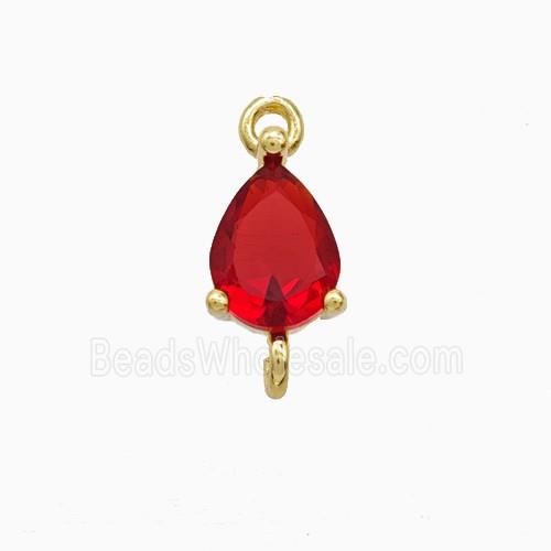 Copper Pendant Pave Zircon, Gold Plated