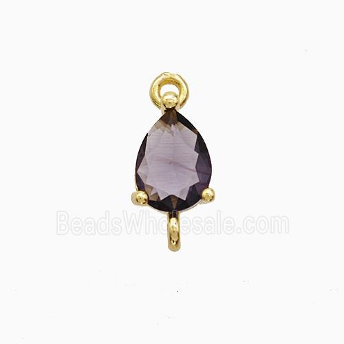 Copper Pendant Pave Zircon, Gold Plated