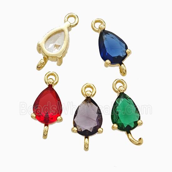 Copper Pendant Pave Zircon, Gold Plated