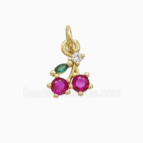 Copper Pendant Pave Zircon, Gold Plated