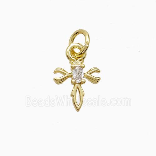 Copper Pendant Pave Zircon, Gold Plated