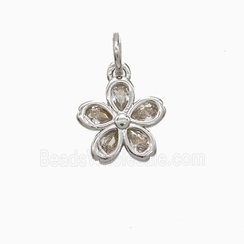 Copper Pendant Pave Zircon, Gold Plated