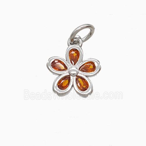 Copper Pendant Pave Zircon, Gold Plated