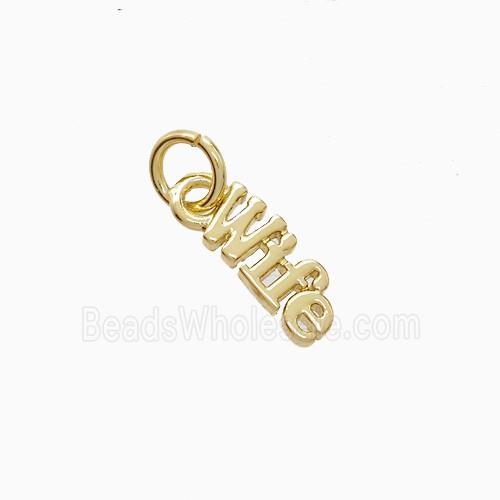 Copper Pendant Pave Zircon, Gold Plated