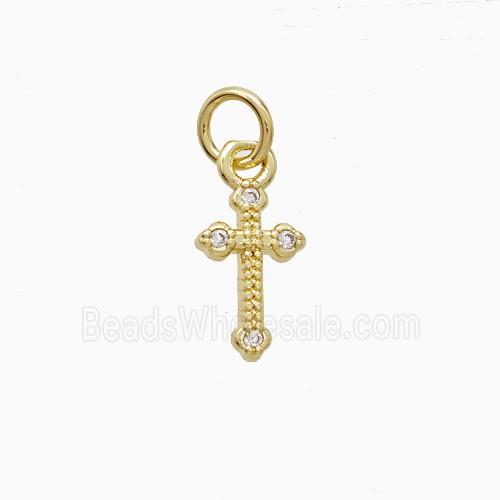 Copper Pendant Pave Zircon, Gold Plated
