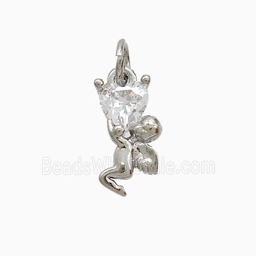 Copper Pendant Pave Zircon, Gold Plated