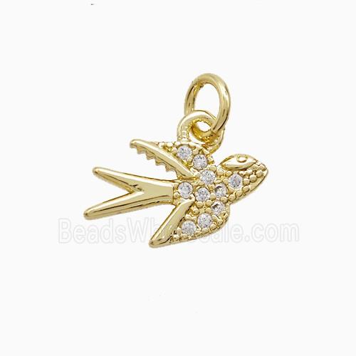 Copper Pendant Pave Zircon, Gold Plated