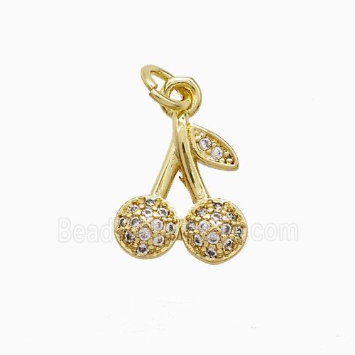 Copper Pendant Pave Zircon, Gold Plated