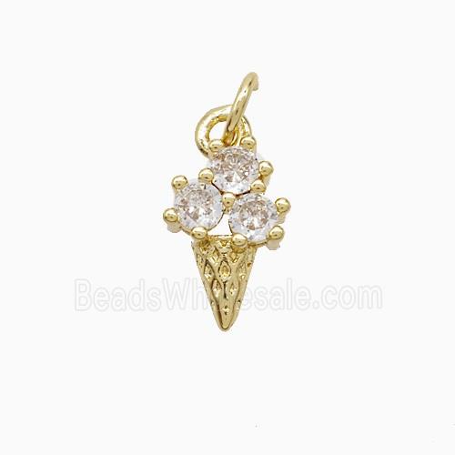 Copper Pendant Pave Zircon, Gold Plated