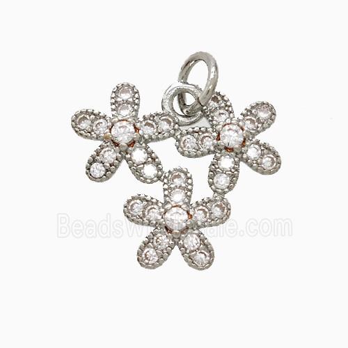 Copper Pendant Pave Zircon, Gold Plated