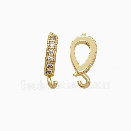 Copper Pendant Pave Zircon, Gold Plated