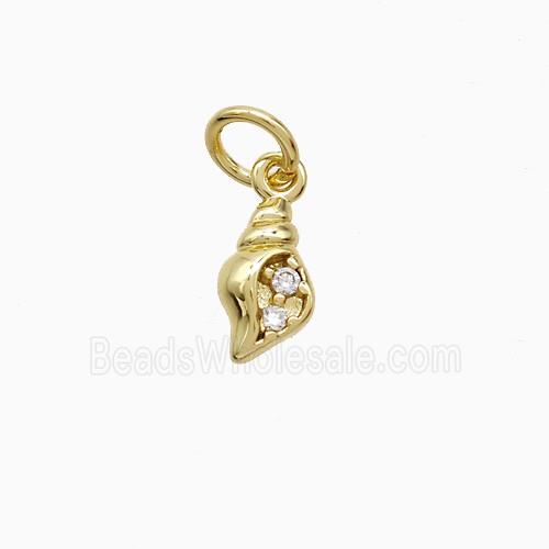Copper Pendant Pave Zircon, Gold Plated