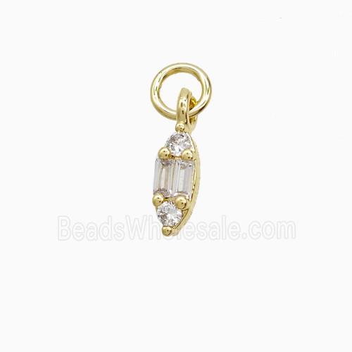Copper Pendant Pave Zircon, Gold Plated