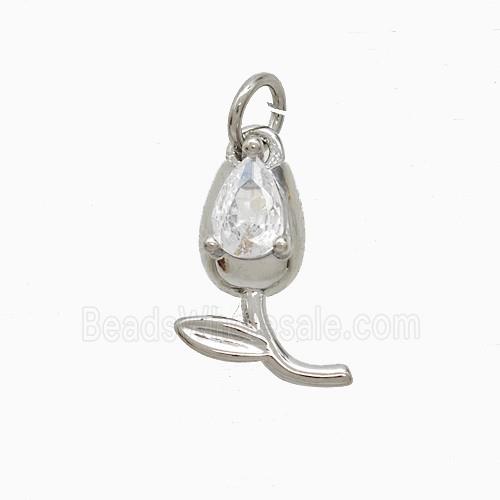 Copper Pendant Pave Zircon, Gold Plated