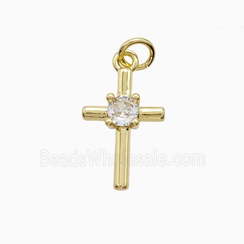 Copper Pendant Pave Zircon, Gold Plated