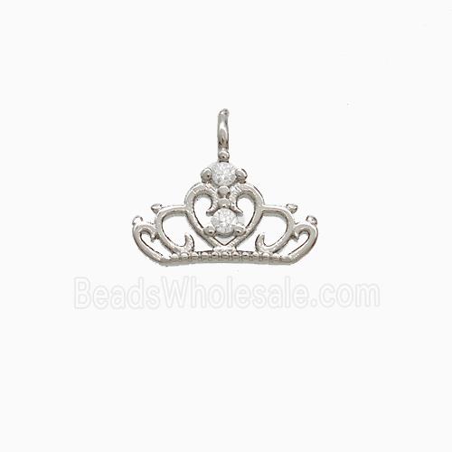 Copper Pendant Pave Zircon, Gold Plated
