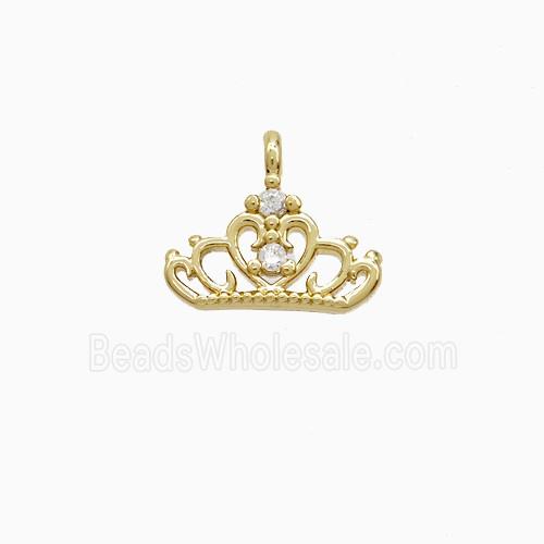 Copper Pendant Pave Zircon, Gold Plated