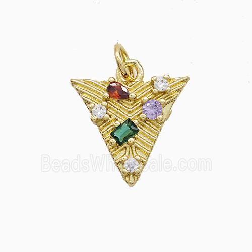 Copper Pendant Pave Zircon, Gold Plated