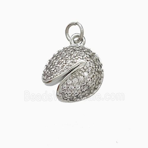 Copper Pendant Pave Zircon, Gold Plated
