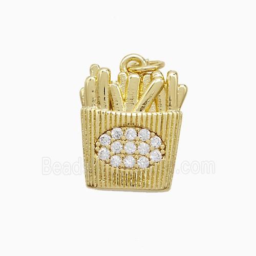 Copper Pendant Pave Zircon, Gold Plated