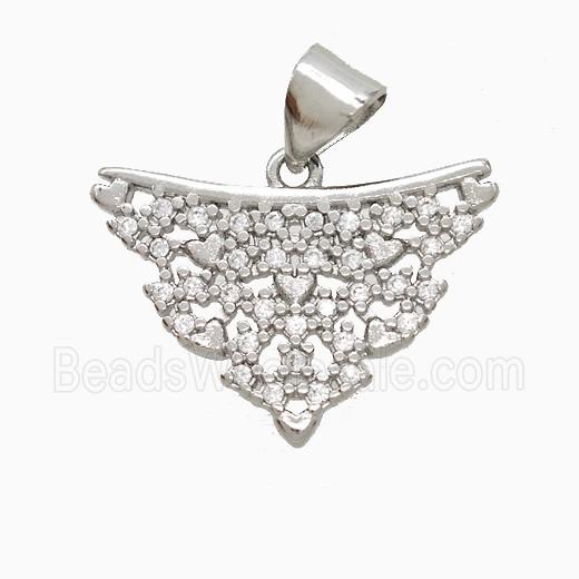 Copper Pendant Pave Zircon, Gold Plated