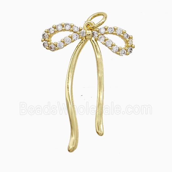 Copper Pendant Pave Zircon, Gold Plated