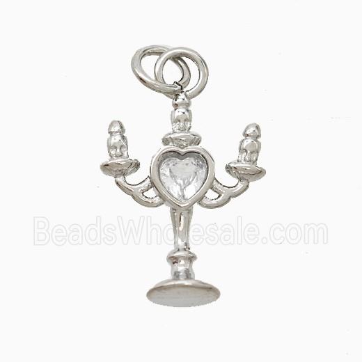 Copper Pendant Pave Zircon, Gold Plated