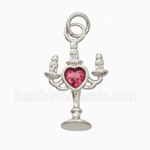 Copper Pendant Pave Zircon, Gold Plated
