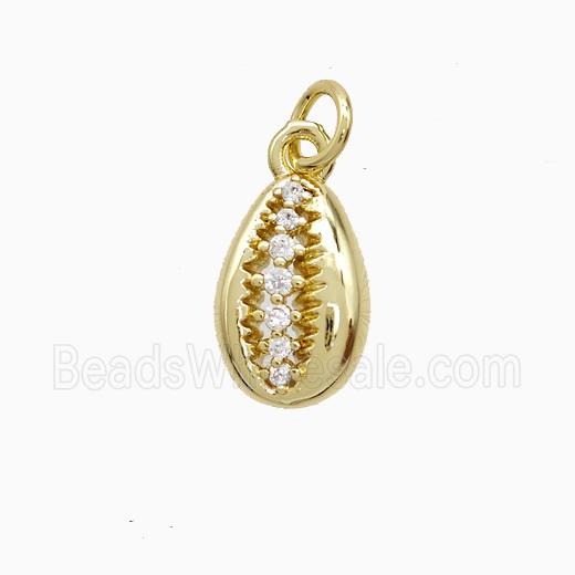 Copper Pendant Pave Zircon, Gold Plated