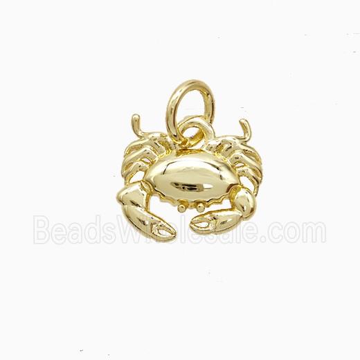 Copper Pendant Pave Zircon, Gold Plated