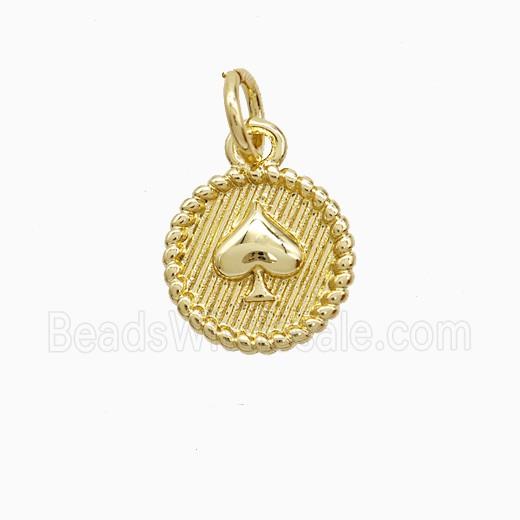 Copper Pendant Pave Zircon, Gold Plated