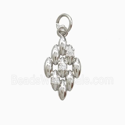 Copper Pendant Pave Zircon, Gold Plated
