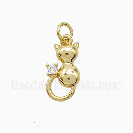 Copper Pendant Pave Zircon, Gold Plated