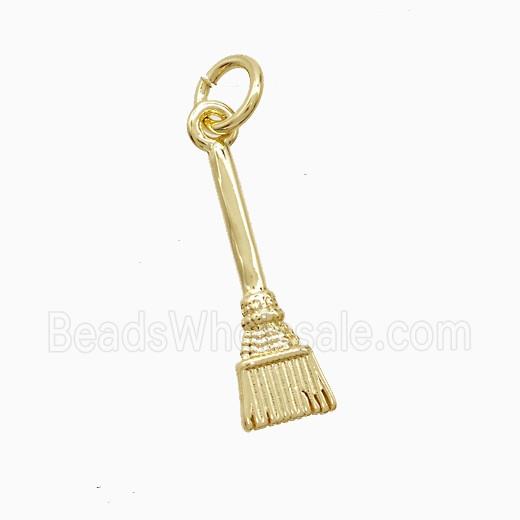 Copper Pendant Pave Zircon, Gold Plated
