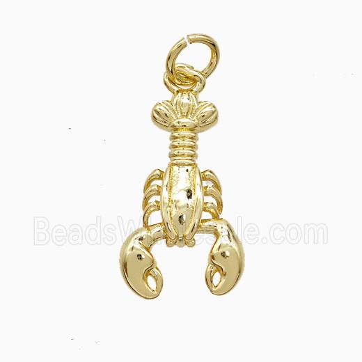 Copper Pendant Pave Zircon, Gold Plated