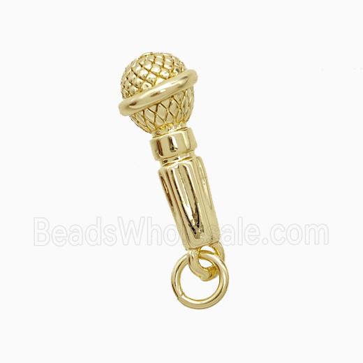 Copper Pendant Pave Zircon, Gold Plated