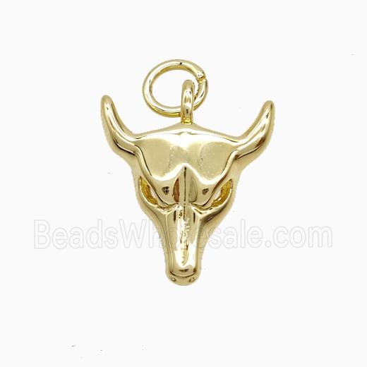 Copper Pendant Pave Zircon, Gold Plated
