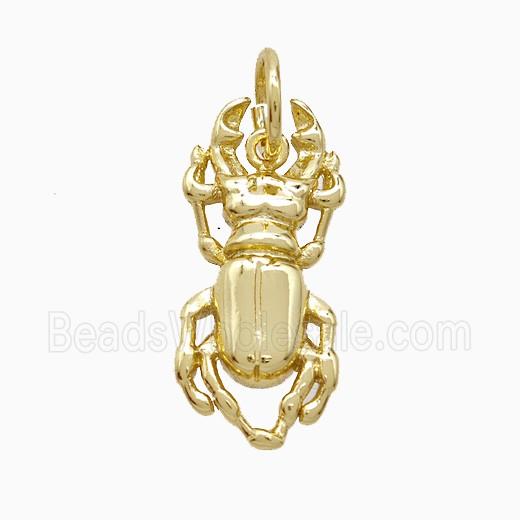 Copper Beetle Pendant Gold Plated