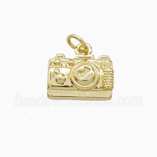 Copper Pendant Pave Zircon, Gold Plated