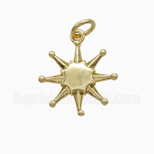 Copper Pendant Pave Zircon, Gold Plated