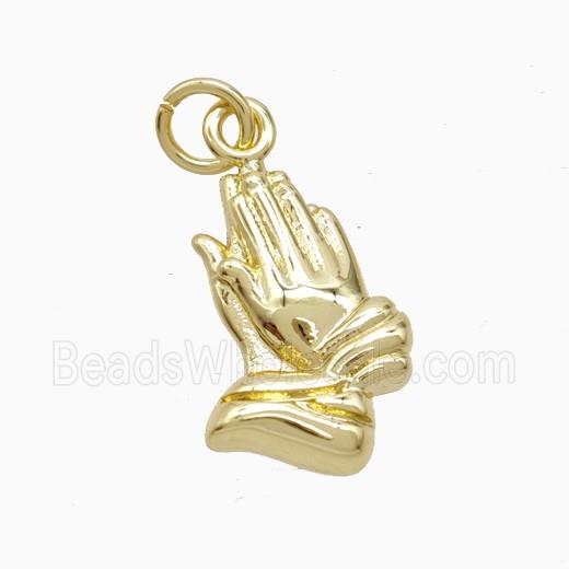 Copper Pendant Pave Zircon, Gold Plated