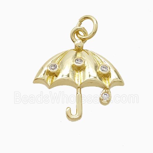 Copper Pendant Pave Zircon, Gold Plated