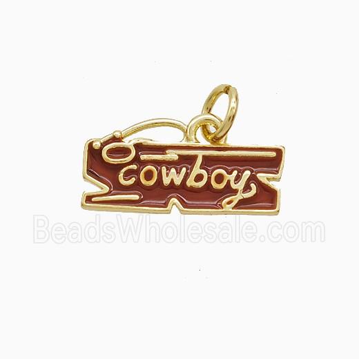 Copper Pendant Pave Zircon, Gold Plated